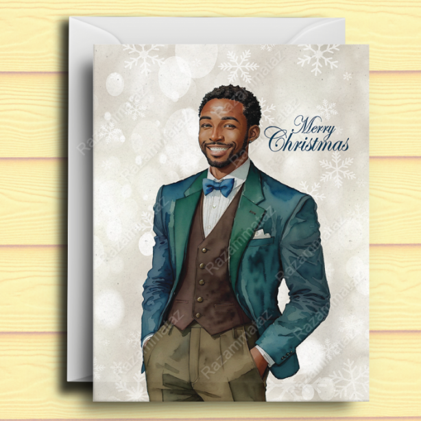 Black Man I Christmas Card
